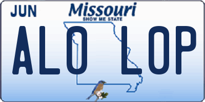 MO license plate AL0L0P