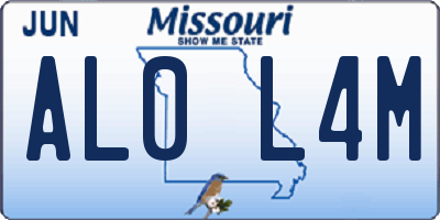 MO license plate AL0L4M