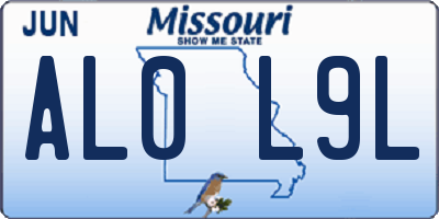 MO license plate AL0L9L