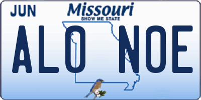 MO license plate AL0N0E
