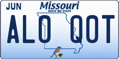 MO license plate AL0Q0T
