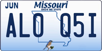 MO license plate AL0Q5I