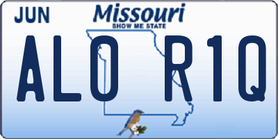 MO license plate AL0R1Q