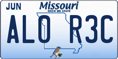 MO license plate AL0R3C