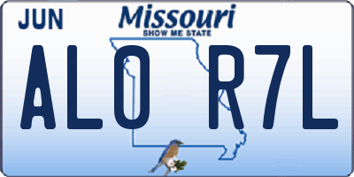 MO license plate AL0R7L