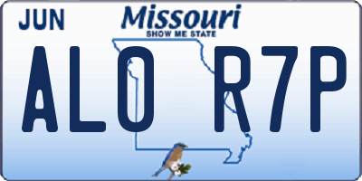 MO license plate AL0R7P
