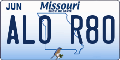 MO license plate AL0R8O