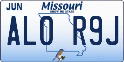 MO license plate AL0R9J