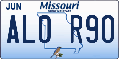 MO license plate AL0R9O