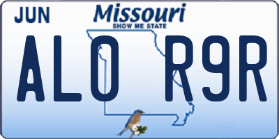 MO license plate AL0R9R