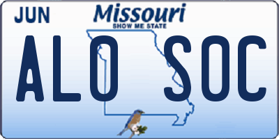 MO license plate AL0S0C