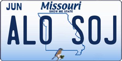 MO license plate AL0S0J