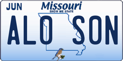 MO license plate AL0S0N
