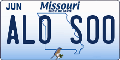 MO license plate AL0S0O