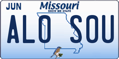 MO license plate AL0S0U