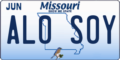 MO license plate AL0S0Y