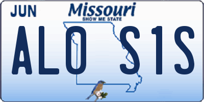 MO license plate AL0S1S
