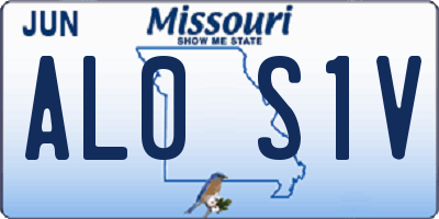 MO license plate AL0S1V