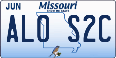 MO license plate AL0S2C
