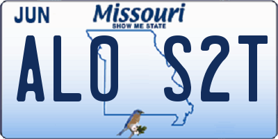 MO license plate AL0S2T