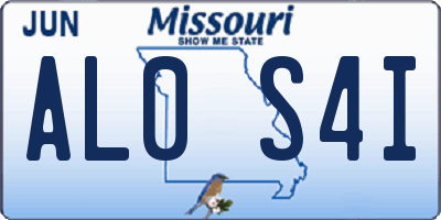 MO license plate AL0S4I