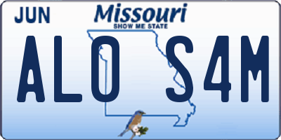MO license plate AL0S4M