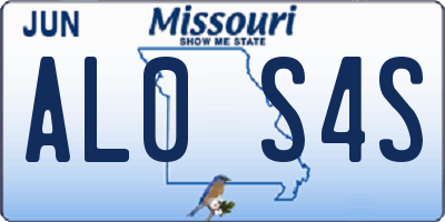 MO license plate AL0S4S