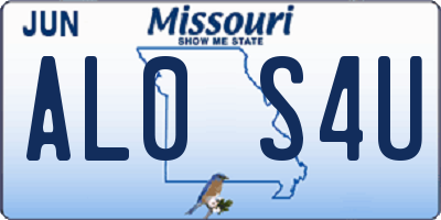 MO license plate AL0S4U