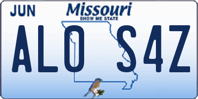 MO license plate AL0S4Z