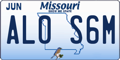 MO license plate AL0S6M