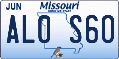 MO license plate AL0S6O