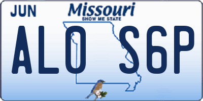 MO license plate AL0S6P