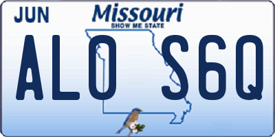 MO license plate AL0S6Q