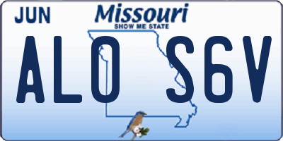 MO license plate AL0S6V
