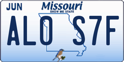 MO license plate AL0S7F