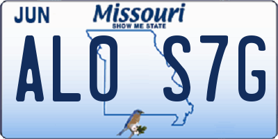 MO license plate AL0S7G