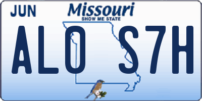 MO license plate AL0S7H