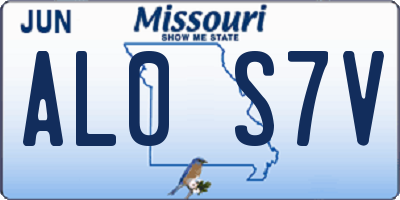 MO license plate AL0S7V