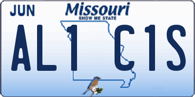 MO license plate AL1C1S