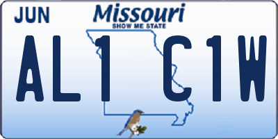 MO license plate AL1C1W