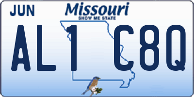 MO license plate AL1C8Q