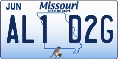 MO license plate AL1D2G