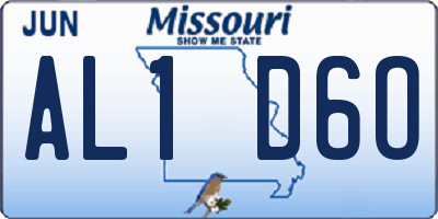 MO license plate AL1D6O