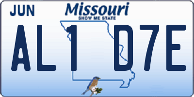 MO license plate AL1D7E