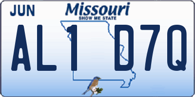 MO license plate AL1D7Q