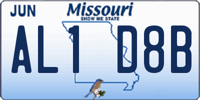 MO license plate AL1D8B