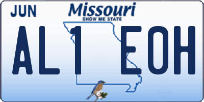 MO license plate AL1E0H