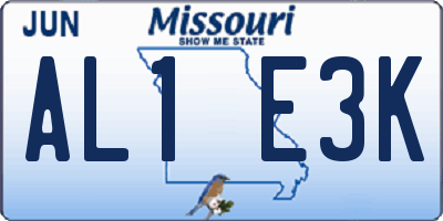MO license plate AL1E3K