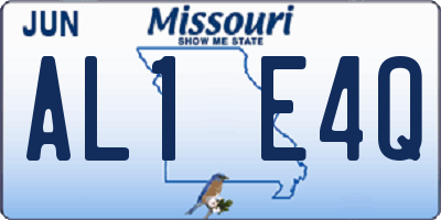 MO license plate AL1E4Q