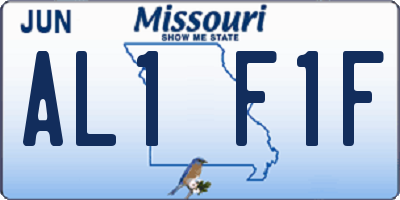 MO license plate AL1F1F
